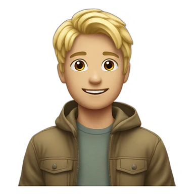 blonde boy in outdoor sky sticker