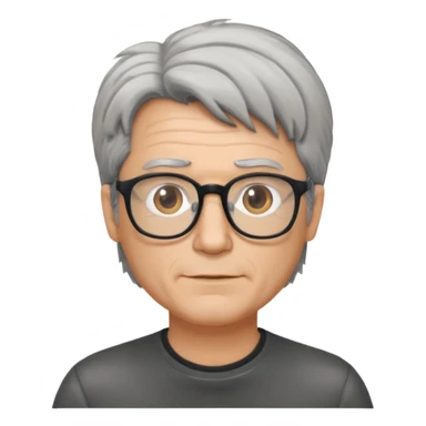 Middle aged man with salt and pepper hair and glasses sticker