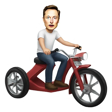 Elon musk on a tricycle  sticker