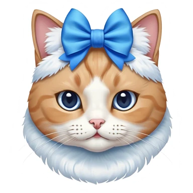 Cat wearing a blue bow on its head sticker