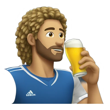 Volley player drinking beer sticker