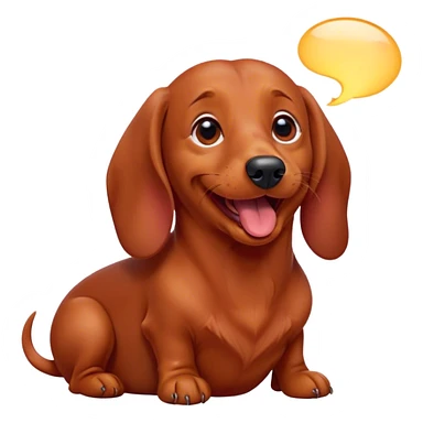 Cinematic Cute Yawning Red Dachshund Portrait Emoji, Head tilted slightly with a dramatic, wide-open yawn, showcasing a smooth red coat with a subtle luster, floppy ears slightly drooping, round brown eyes barely open in drowsy contentment, Simplified yet irresistibly adorable features, highly detailed, glowing with a soft, cozy glow, high shine, relaxed yet expressive, stylized with a touch of whimsy, bright and endearing, soft glowing outline, capturing the essence of a sleepy yet affectionate companion, so drowsy it feels like it could stretch right out of the screen and curl up for a nap! sticker