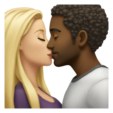 Black man kissing blonde woman sticker