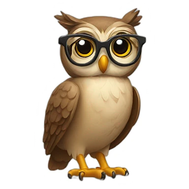 Owl with smart specs sticker