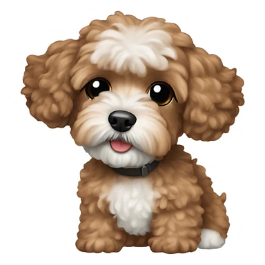 Brown Maltipoo plane sticker