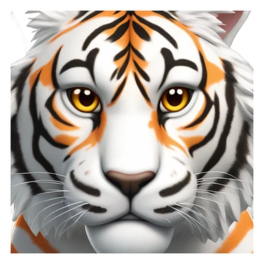 White and orange tiger sticker