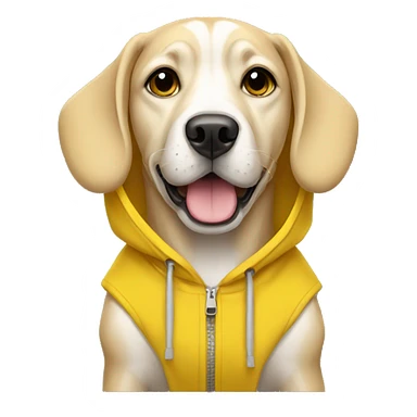 Dog wear yellow hoodie sticker