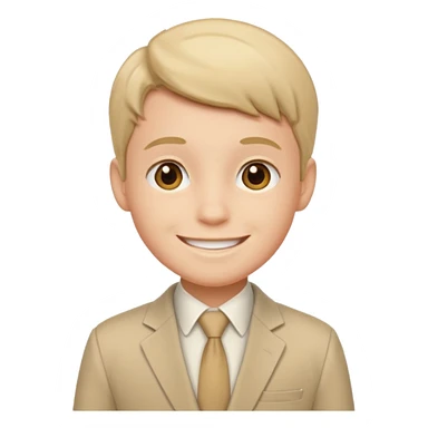 birthday  boy in biege siit sticker