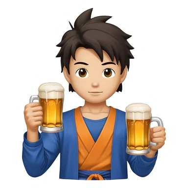 Sangoku with a beer in the hand  sticker