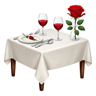 Fine dining romantic restaurant table set for two sticker
