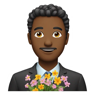 Man with flowers sticker