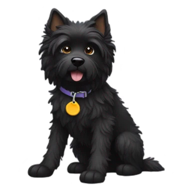 Black scruffy dog with binky sticker