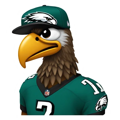 Dirty bird wearing a Philadelphia Eagles jersey crying sticker