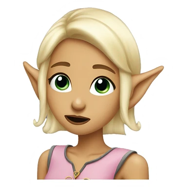 blonde elf with short hair blowing kiss sticker