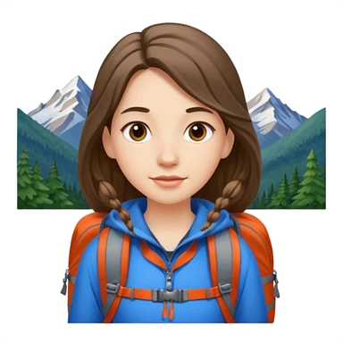 girl back packing mountains background  sticker