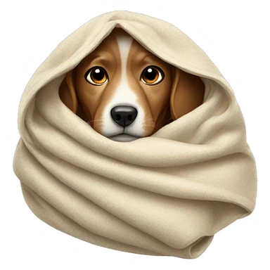 Dog in a blanket sticker