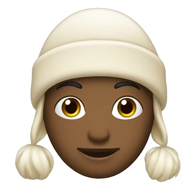 cream winter hat no peraon sticker