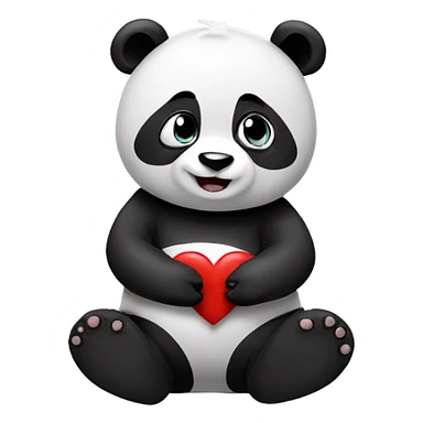Panda hold break heart sticker