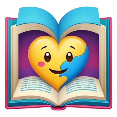 A book with a comic sticker