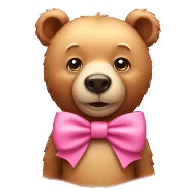 Bear wearing pink bow sticker
