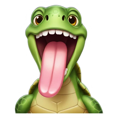 Turtle tongue out sticker