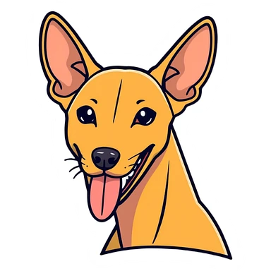 An Egyptian pharaoh hound with its tongue out sticker