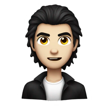 teen boy vampire with dark hair and white shirt sticker