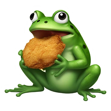 Frog eating fried chicken  sticker