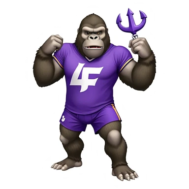 king kong wearing afl dockers jersey white and purple anchor sticker