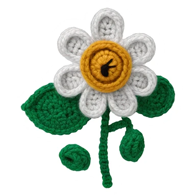 crochet flower sticker