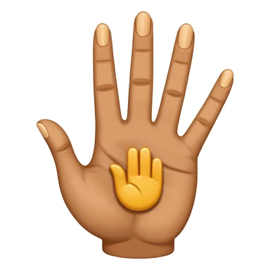 Iphone style hand emoji making the FAZE sign but upwards so it becomes a 4 sticker