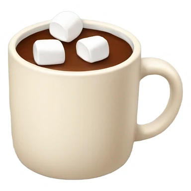 Light beige mug of hot chocolate with marshmallows  sticker
