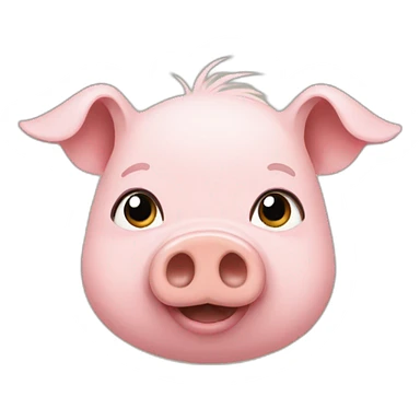 pig with hair sticker
