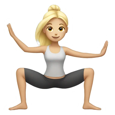 blonde girl doing yoga sticker