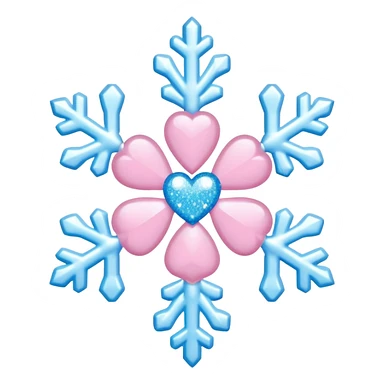 snowflake pink heart color white baby blue and baby pink glitter glow basic realist BOW EGIRLS WANTS THIS EMOJI CUTE KAWAII sticker