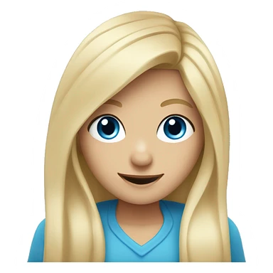 blue eyed girl with long blonde hair and long eyelashes, giving thumbs up sticker