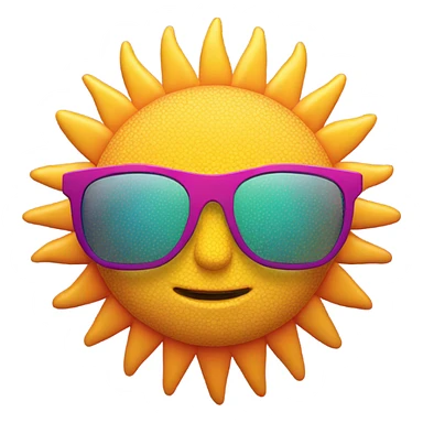 sporty sun, with sporty sunglasses, 80s style sticker