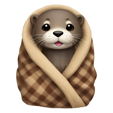 otter cozy in blanket sticker