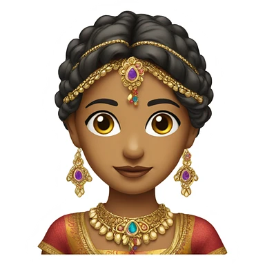 indian girl with gold jewelry sticker