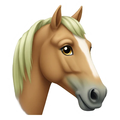 light brown greenish  horse face sticker