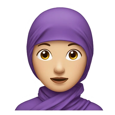 asian lady in purple head scarf sticker