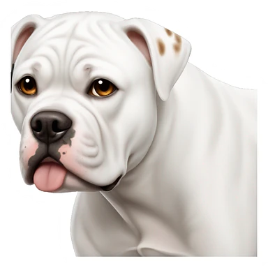 White American bulldog with brown spot left eye sticker
