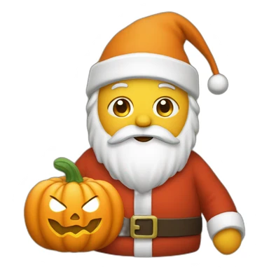 Santa with pumpkin sticker