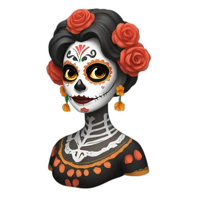 día de los muertos woman sticker