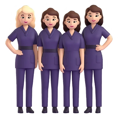 hair salon staff team standing together sticker