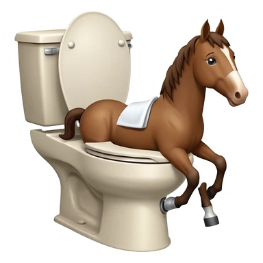 A horse on a toilet  sticker