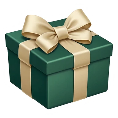 dark green gift box with light beige bow sticker