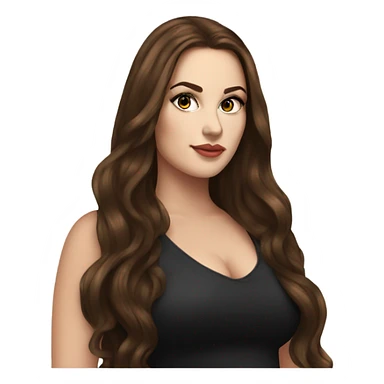 profle picture stunning curvy white woman, long brown hair, black eyeliner sticker