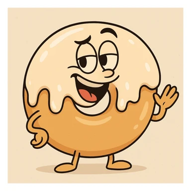 krispy kreme glazed donut, cartoon style, glossy icing, round shape, playful, simple background sticker