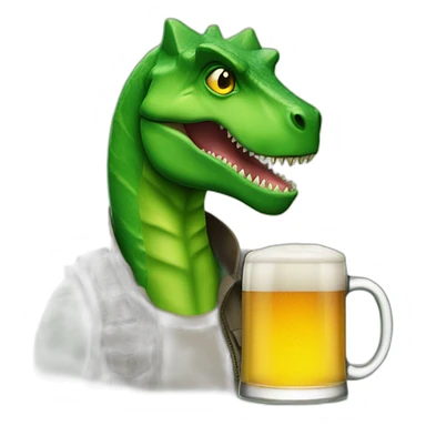 Beautiful, Men, Green Eyes Beer, whith a dinosaurios sticker